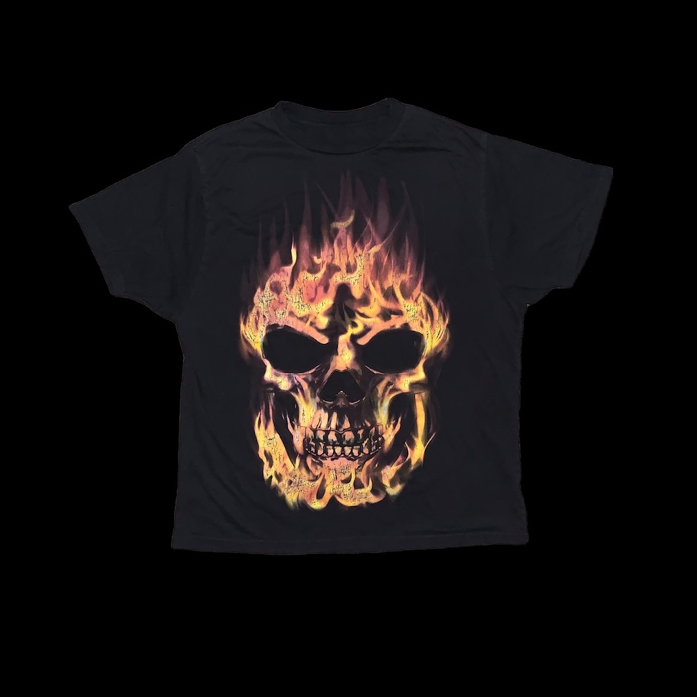 Flaming Skull Graphic T-Shirt